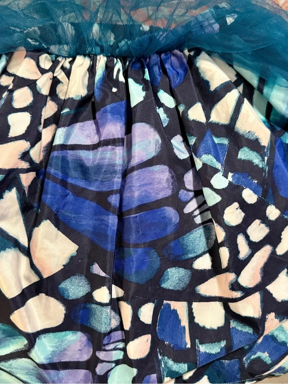 Gymboree Blue Butterfly Wing Mosaic Tulle Skirt Size 5